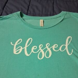 Bella Canvas Teal 'Blessed' Short Sleeve Tee